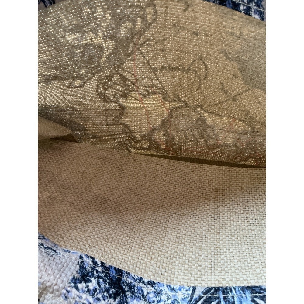 Dior Beauty Blue Toile De Jouy World Map Star Paper Straw Tote Bag OS Beach Tote - Picture 7 of 8